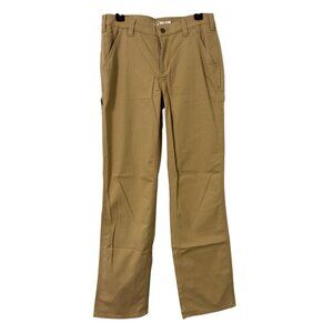Carhartt Womens Rugged Flex Loose Fit Canvas Work Pants Size 6Tall Khaki. NWOT